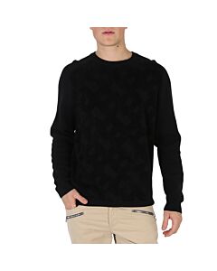Hugo Boss Men's Black Monogram Jacquard Pattern Sweater