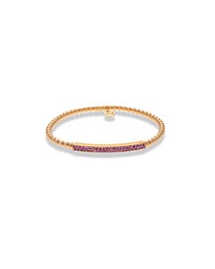 Hulchi Belluni 21348Pi-Rs 18K Rg Bracelet Pave Bar Pink Sapphire 0.60 Cttw