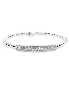 Hulchi Belluni 22315-Ww 18K Wg Bracelet Pave Outlined Bar 1.10 Cttw Diamonds