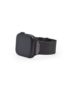 iALOR™ Black Cable 10-Row Apple Watch® Band with Diamonds (fits 42-45mm watch)