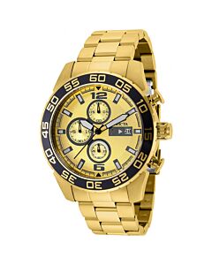 Men's Specialty Chronograph Gold-plated Stainless Steel Champagne Dial Watch
