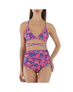 Isabel Marant Ladies Pink Violet Geometric-Print Bikini Bottoms