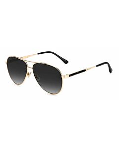 Jimmy Choo 60 mm Black Gold Sunglasses