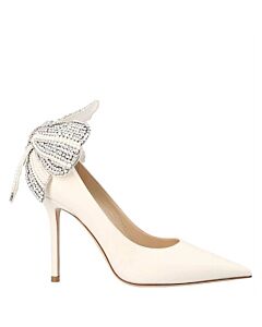 Jimmy Choo Ladies Latte Mix Love 100 Pearl and Crystal Bow Nappa Pumps