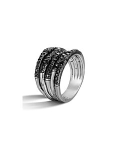 John Hardy Bamboo Black Sapphire Sterling Silver Ring - Rbs57614blsx7