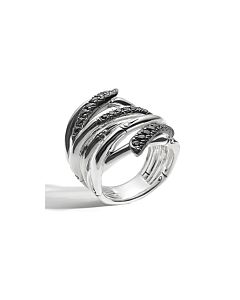 John Hardy Bamboo Black Sapphire Sterling Silver Ring - Rbs58944blsx7