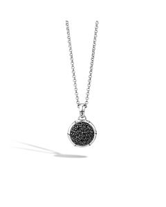 John Hardy Bamboo Sterling Silver Round Black Sapphire Pendant Necklace - Nbs54381blsx18