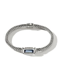 John Hardy Classic Chain London Blue Topaz Sterling Silver Bracelet- Bus9009691ltxum