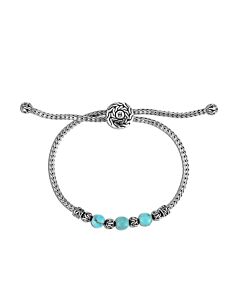 John Hardy Classic Chain Pull Through With Turquoise Sterling Silver Bracelet - Bbs900008tqxm-L