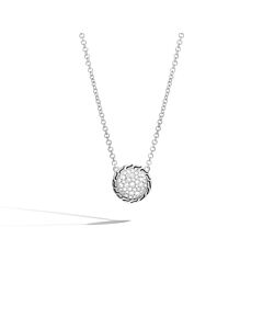 John Hardy Classic Chain Round Diamond Sterling Silver Pendant Necklace - Nbp903952dix16-18