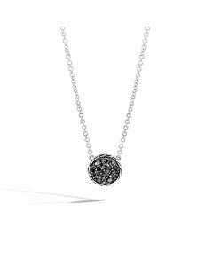 John Hardy Classic Chain Silver Round Black Sapphire & Spinel Pendant Necklace - Nbs903954blsbnx16