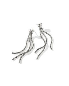 John Hardy Classic Chain Sterling Silver 0.12Ct Diamond Tassel Earring - Ebp9009562di