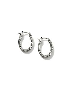 John Hardy Classic Chain Sterling Silver Oval Hoop Earrings - Eb900369