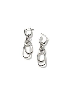 John Hardy Classic Chain Sterling Silver Remix Asymmetrical Link Earring - Eb900373