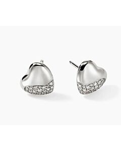 John Hardy Pebble Heart Stud Earring, Silver, Diamonds - EBP9012342DI