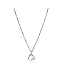 John Hardy Sterling Silver Pebble Small Heart Pave Diamond Necklace - NBP986732DIX16-18
