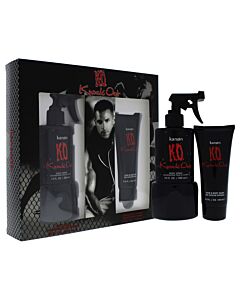 K.O. Knock Out by Kanon for Men - 2 Pc Gift Set 10oz Body Spray, 5oz Hair and Body Wash
