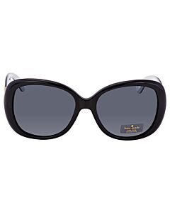 Kate Spade 56 mm Black Ivory Sunglasses