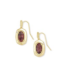 Kendra Scott Anna 14K Yellow Gold Plated Brass And Maroon Jade Earrings 4217717754