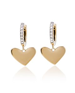 Kendra Scott Ari 14K Yellow Gold White Diamond Huggie Earrings 4217719311