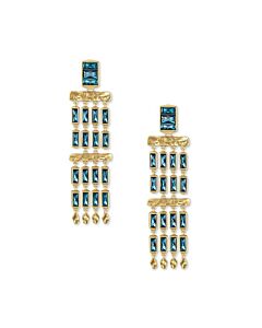 Kendra Scott Jack Vintage Gold Plated Brass and Teal Crystal Dangle Earrings 4217707013