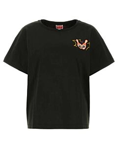 Kenzo Black Graphic Print Bowling Cotton T-Shirt