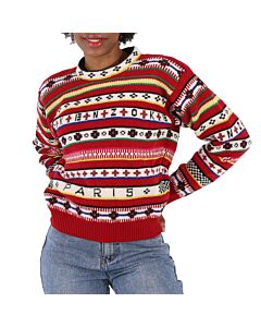 Kenzo Fairisle Intarsia Striped Wool And Cotton Sweater