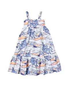 Kenzo Girls Cotton Poplin Graphic Print Dress
