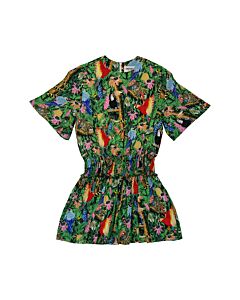 Kenzo Girls Forest Print Cotton Dress