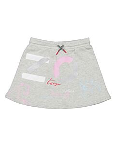 Kenzo Girls Stone Cotton Fleece Logo Print Skirt