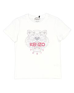 Kenzo Girls White Logo-Print Short-Sleeve T-Shirt, Size 8Y