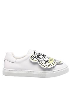 Kenzo Girls White Tiger Icon Slip-On Sneakers