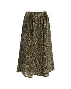 Kenzo Ladies Khaki Ditsy Floral Print Midi Skirt