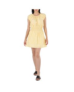 Kenzo Lemon Gingham Snakeskin A-line Mini Dress