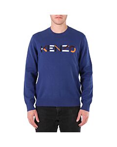 Kenzo Men's Ink Multicolor Logo Crewneck Sweater
