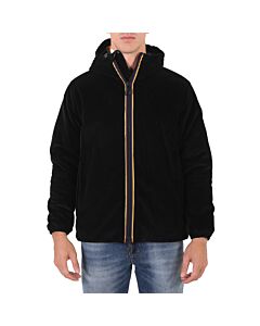 Kway Men's Black Pure Hamis Ribbed Zip-up Hoodie, Size Small
