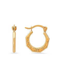 Kylie Harper 10k Yellow Gold Petite 12mm Diamond - cut Huggy Hoop Earrings