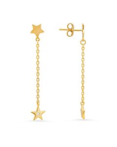 Kylie Harper 14k Gold Over Silver Petite Dangling Stars CZ Earrings