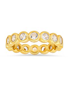 Kylie Harper Gold Over Silver Bezel-set Cubic Zirconia  CZ Eternity Band Ring