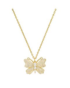 Kylie Harper 14k Gold Over Silver Butterfly Cubic Zirconia  CZ Pendant