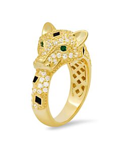 Kylie Harper Gold Over Silver Cubic Zirconia  CZ Panther Ring