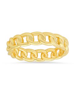 Kylie Harper Gold Over Silver Curb Chain Eternity Band Ring