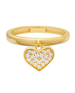 Kylie Harper Gold Over Silver Dangling Heart CZ Ring