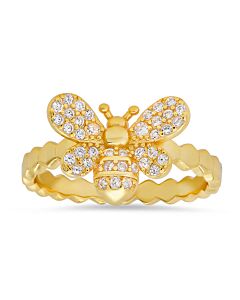 Kylie Harper Gold Over Silver Cubic Zirconia  CZ Bumble Bee Ring