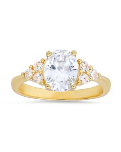 Kylie Harper Gold Over Silver Oval-cut Cubic Zirconia  CZ Ring