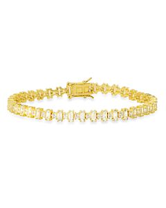 Kylie Harper 14k Gold Over Silver Princess & Baguette-cut Cubic Zirconia  CZ Tennis Bracelet - 7.25"