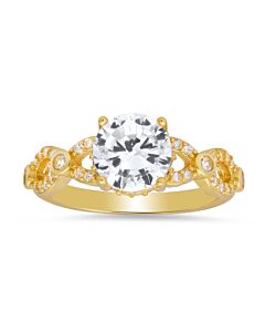 Kylie Harper Gold Over Silver Round-cut Cubic Zirconia  CZ Ring