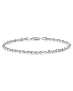 Kylie Harper Men's Italian Sterling Silver 8.5" Rope Chain Bracelet