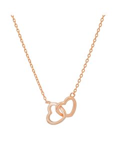 Kylie Harper 14k Rose Gold Over Silver "Interlocking Love" Hearts Necklace