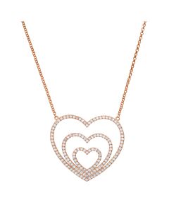 Kylie Harper 14k Rose Gold Over Silver "Layers of Love" Cubic Zirconia  CZ Heart Necklace
